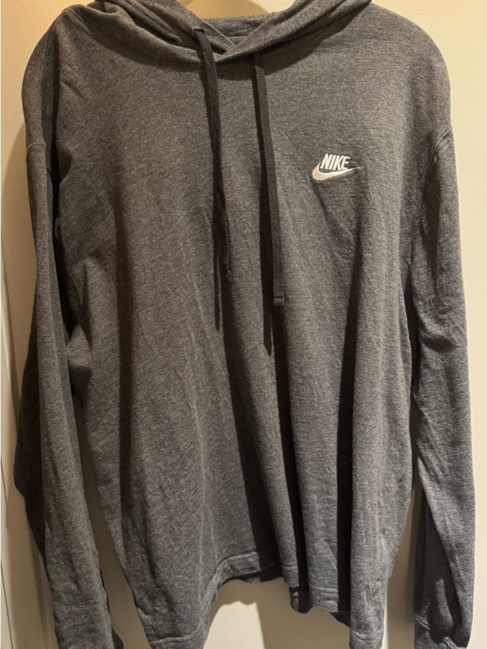 Nike Charcoal Gray Lightweight Hooded Long Sleeve Shirt